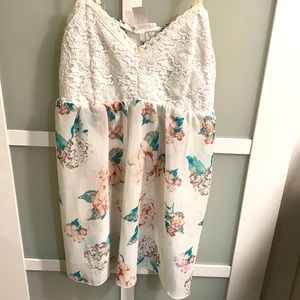 Floral embroidered boho tank